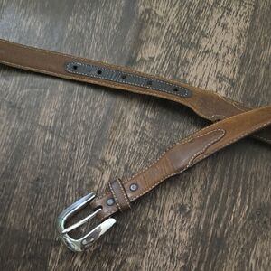 SILVER CREEK Brown Leather Men's Belt 51" Sz 44 Western